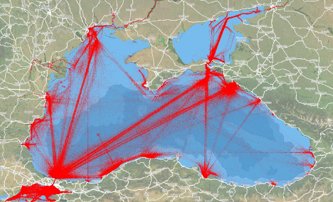 Geollect Map of Black Sea Shipping Lanes